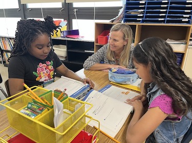 Michelle Weber with students